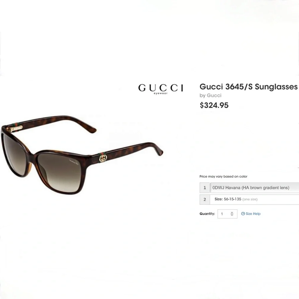 GUCCI GG 3645/S DWJHA Havana Sunglasses NEW